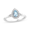 Thumbnail Image 1 of Lab-Grown Diamonds by KAY Pear-Shaped Aquamarine & Lab-Grown diamond Ring 1/6 ct tw 10K White Gold