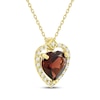 Thumbnail Image 2 of Heart-Shaped Garnet & Diamond Necklace 1/10 ct tw 10K Yellow Gold 18&quot;