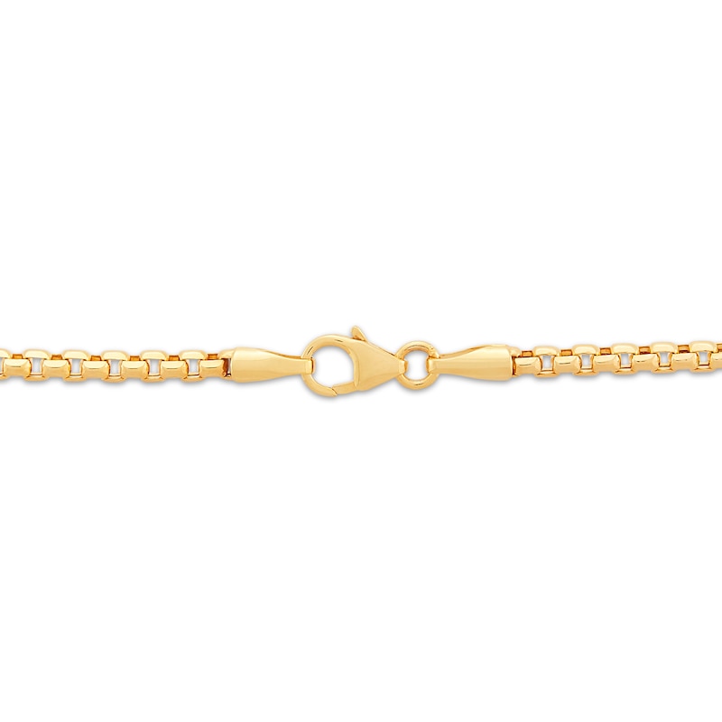 Main Image 3 of Hollow Paperclip Station Box Chain Necklace 2.45mm 10K Yellow Gold 18&quot;