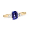 Thumbnail Image 1 of Cirari Couture Emerald-Cut Tanzanite & Diamond Ring 1/8 ct tw 14K Yellow Gold