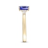 Thumbnail Image 2 of Cirari Couture Emerald-Cut Tanzanite & Diamond Ring 1/8 ct tw 14K Yellow Gold