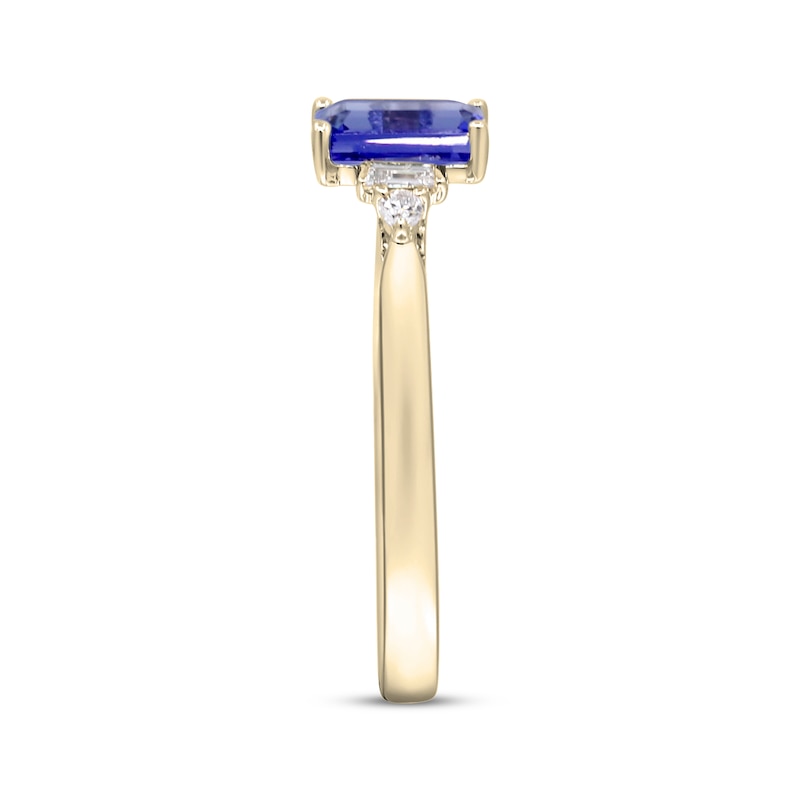 Main Image 2 of Cirari Couture Emerald-Cut Tanzanite & Diamond Ring 1/8 ct tw 14K Yellow Gold