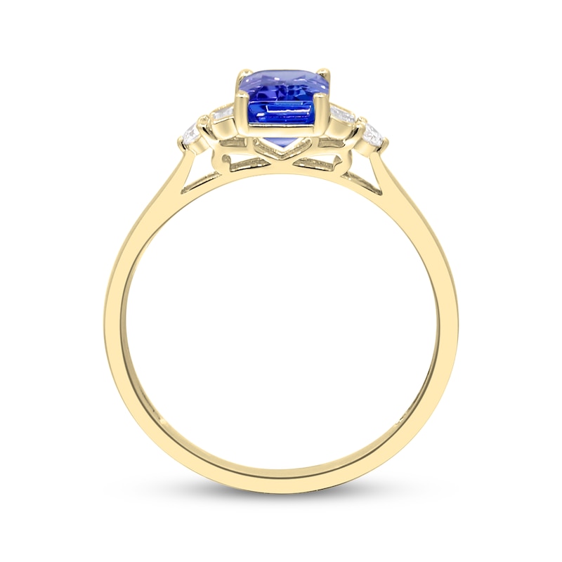 Main Image 3 of Cirari Couture Emerald-Cut Tanzanite & Diamond Ring 1/8 ct tw 14K Yellow Gold