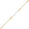 Thumbnail Image 2 of Bead Trio & Bar Station Anklet 10K Yellow Gold 10&quot;