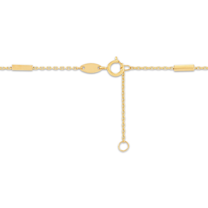 Main Image 3 of Bead Trio & Bar Station Anklet 10K Yellow Gold 10&quot;