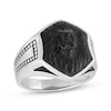 Thumbnail Image 1 of Men's Black Onyx Lion Ring Sterling Silver