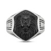 Thumbnail Image 4 of Men's Black Onyx Lion Ring Sterling Silver