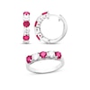 Thumbnail Image 1 of Lab-Created Ruby & White Lab-Created Sapphire Gift Set Sterling Silver