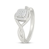 Thumbnail Image 2 of Multi-Diamond Cushion Halo Promise Ring 1/10 ct tw Sterling Silver