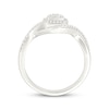 Thumbnail Image 3 of Multi-Diamond Cushion Halo Promise Ring 1/10 ct tw Sterling Silver