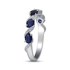 Thumbnail Image 2 of Oval-Cut Natural Blue Sapphire & Diamond Five-Stone Ring 1/10 ct tw 14K White Gold