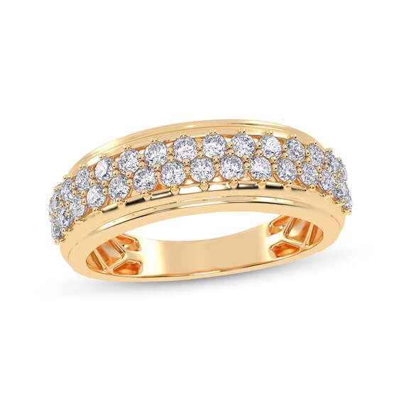 Diamond Two-Row Ring 1/2 ct tw 14K Yellow Gold