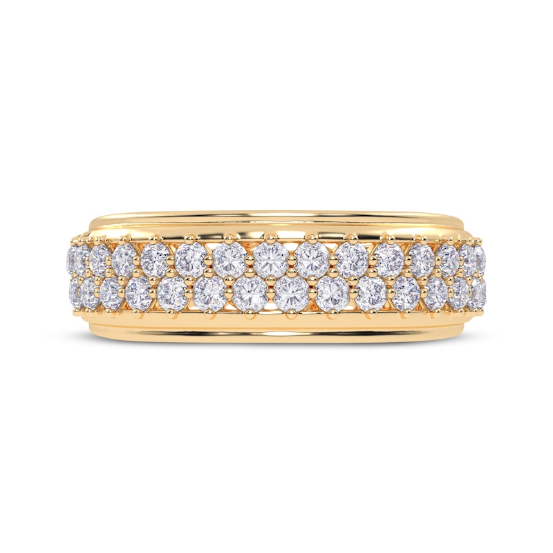 Main Image 3 of Diamond Two-Row Ring 1/2 ct tw 14K Yellow Gold