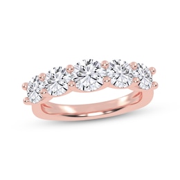 Lab-Grown Diamonds by KAY Graduated Five-Stone Anniversary Ring 2 ct tw 14K Rose Gold