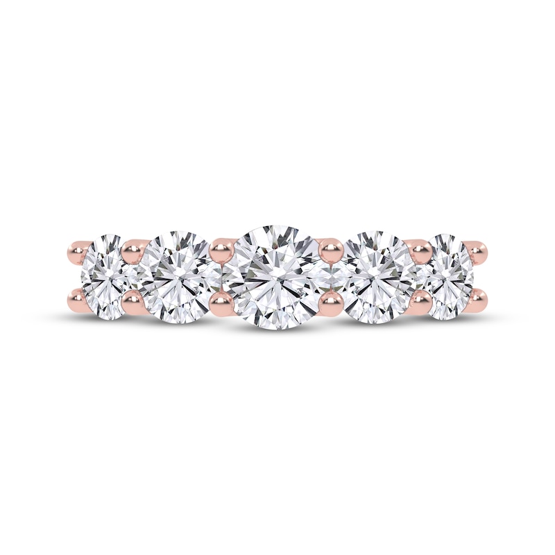 Main Image 3 of Lab-Grown Diamonds by KAY Graduated Five-Stone Anniversary Ring 2 ct tw 14K Rose Gold