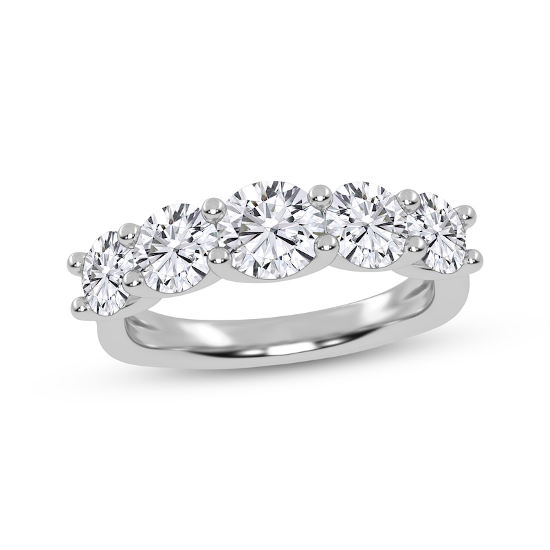 Main Image 1 of Lab-Grown Diamonds by KAY Graduated Five-Stone Anniversary Ring 2 ct tw 14K White Gold