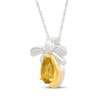 Thumbnail Image 2 of Pear-Shaped Citrine & Diamond Accent Bee Necklace Sterling Silver and 10K Yellow Gold 18&quot;