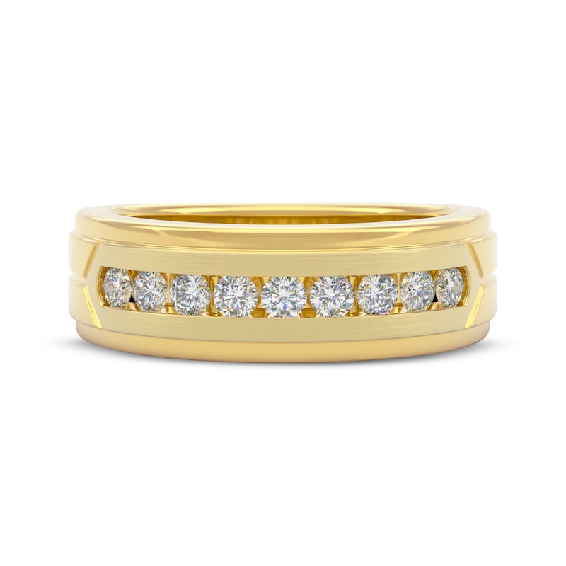 Main Image 3 of Men's THE LEO First Light Diamond Wedding Band 1/2 ct tw 14K Yellow Gold