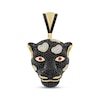 Thumbnail Image 1 of Men's Black & White Diamond Panther Head Charm 1 ct tw 10K Yellow Gold