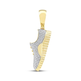 Men's Diamond Sneaker Necklace Charm 1/6 ct tw 10K Yellow Gold