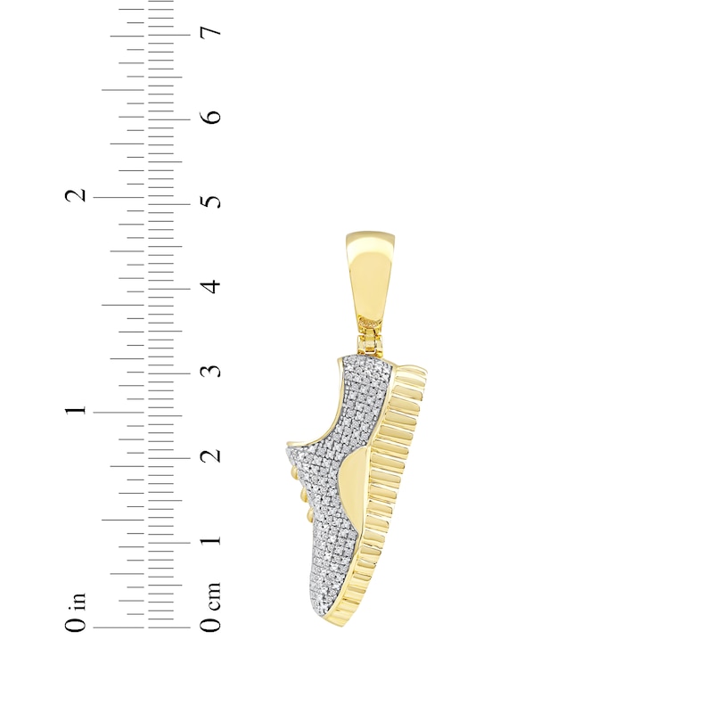 Main Image 4 of Men's Diamond Sneaker Necklace Charm 1/6 ct tw 10K Yellow Gold