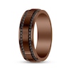 Thumbnail Image 2 of Men's Black Natural Sapphire Wedding Band Brown Tungsten Carbide 8mm