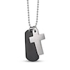 Thumbnail Image 2 of Men's Cross & Dog Tag Necklace Stainless Steel & Black Ion Plating 24&quot;