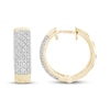 Thumbnail Image 1 of Men's Diamond Lattice Huggie Hoop Earrings 1/3 ct tw 10K Yellow Gold