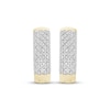 Thumbnail Image 2 of Men's Diamond Lattice Huggie Hoop Earrings 1/3 ct tw 10K Yellow Gold