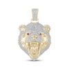 Thumbnail Image 1 of Men's Diamond & Lab-Grown Ruby Bear Head Charm 2 ct tw 10K Yellow Gold