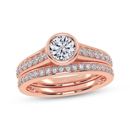 Adore Round-Cut Diamond Bezel-Set Bridal Set 1 ct tw 14K Rose Gold