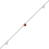 Thumbnail Image 2 of Diamond Accent & Red Enamel Heart Station Bracelet Sterling Silver 7.5"