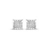 Thumbnail Image 2 of Diamond Quad Square Stud Earrings 1/10 ct tw Sterling Silver