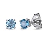 Thumbnail Image 2 of Round-Cut Swiss Blue Topaz & White Lab-Created Sapphire Stud & Hoop Earrings Gift Set Sterling Silver