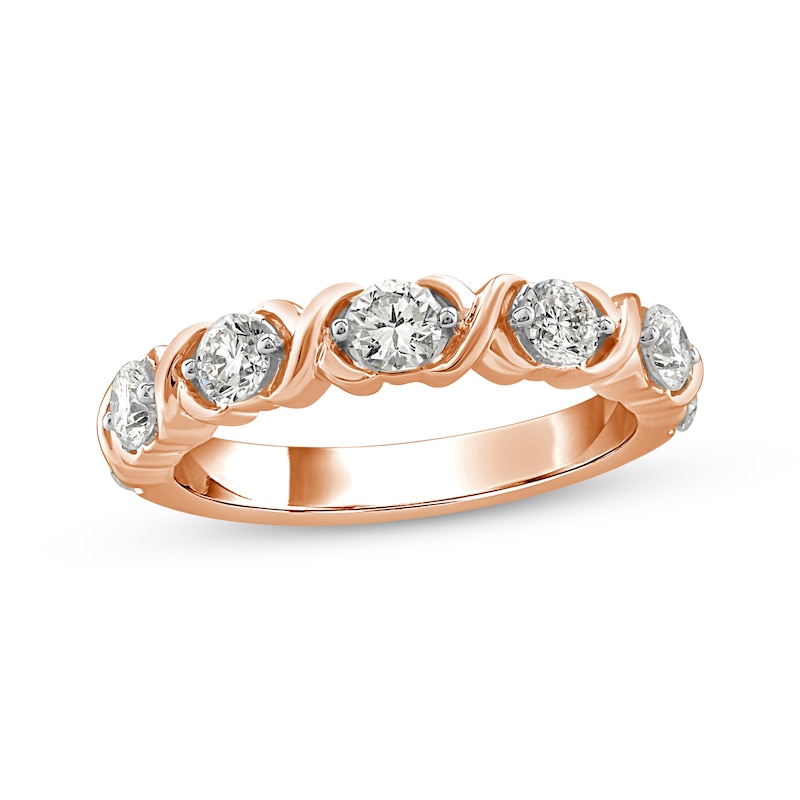 Main Image 1 of XO from KAY Round-Cut Diamond Anniversary Band 1 ct tw 14K Rose Gold