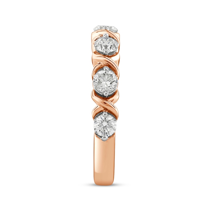 Main Image 3 of XO from KAY Round-Cut Diamond Anniversary Band 1 ct tw 14K Rose Gold