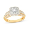 Thumbnail Image 1 of Multi-Diamond Center Cushion Frame Engagement Ring 1 ct tw 10K Yellow Gold