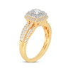 Thumbnail Image 2 of Multi-Diamond Center Cushion Frame Engagement Ring 1 ct tw 10K Yellow Gold