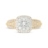 Thumbnail Image 3 of Multi-Diamond Center Cushion Frame Engagement Ring 1 ct tw 10K Yellow Gold