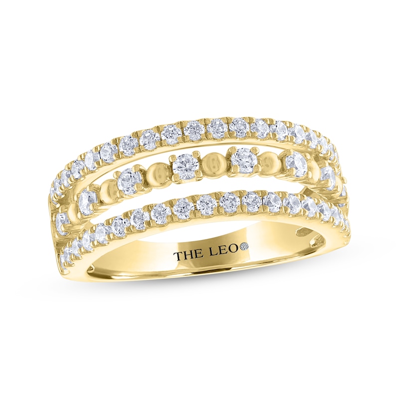 Main Image 1 of THE LEO Diamond Three-Row Anniversary Band 3/4 ct tw 14K Yellow Gold