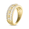 Thumbnail Image 2 of THE LEO Diamond Three-Row Anniversary Band 3/4 ct tw 14K Yellow Gold