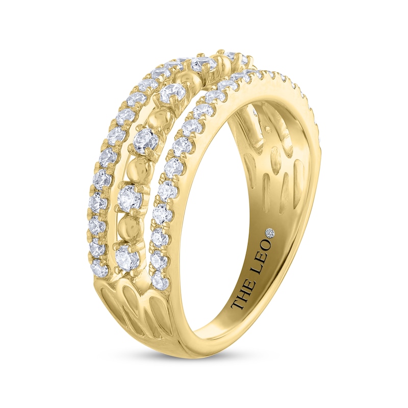 Main Image 2 of THE LEO Diamond Three-Row Anniversary Band 3/4 ct tw 14K Yellow Gold