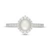 Thumbnail Image 3 of Neil Lane Cultured Akoya Pearl & Diamond Halo Engagement Ring 3/8 ct tw 14K White Gold