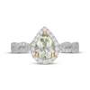 Thumbnail Image 3 of Neil Lane Pear-Shaped Green Quartz & Diamond Halo Engagement Ring 3/8 ct tw 14K White Gold