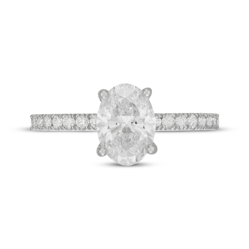 Main Image 3 of Neil Lane Artistry Oval-Cut Lab-Grown Diamond Engagement Ring 2 ct tw 14K White Gold