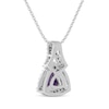 Thumbnail Image 3 of Trillion-Cut Amethyst & White Lab-Created Sapphire Necklace Sterling Silver 18&quot;