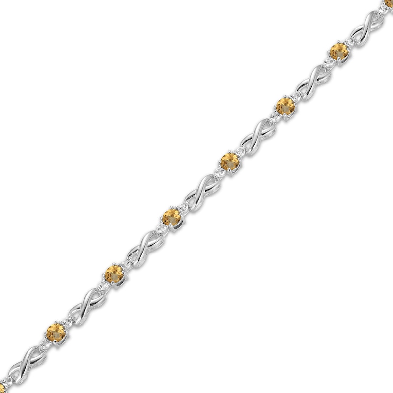 Main Image 2 of Citrine & White Lab-Created Sapphire Infinity Bracelet Sterling Silver 7.25&quot;