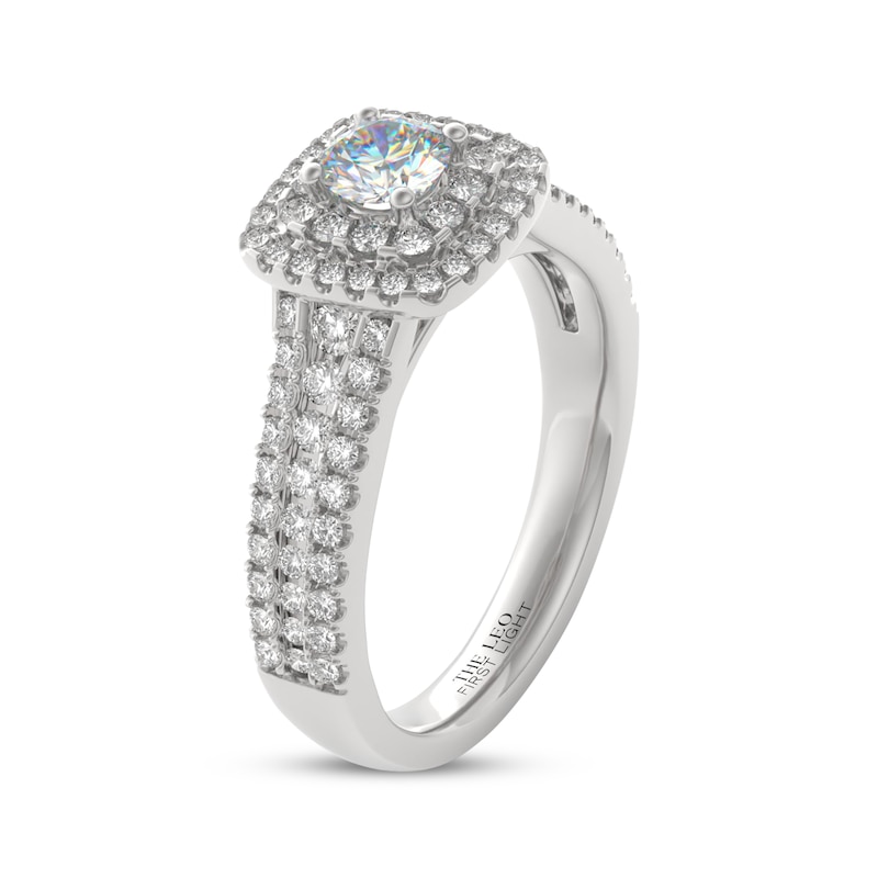 Main Image 2 of THE LEO First Light Diamond Round-Cut Double Halo Engagement Ring 1 ct tw 14K White Gold