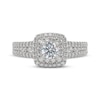 Thumbnail Image 3 of THE LEO First Light Diamond Round-Cut Double Halo Engagement Ring 1 ct tw 14K White Gold