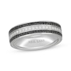 Thumbnail Image 1 of Neil Lane Men’s Black & White Diamond Wedding Band 1/2 ct tw 14K White Gold